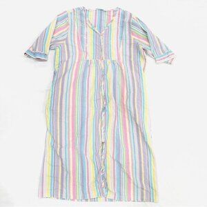 Collections, Etc. Vintage Rainbow Chambray House Coat Mumu